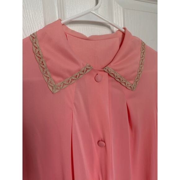 NWT Vintage Vanity Fair Pink Lace Trim Robe Size 34 - Picture 3 of 13